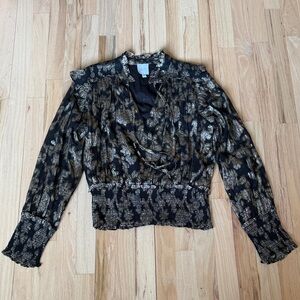 Sen Blouse Metallic Gold